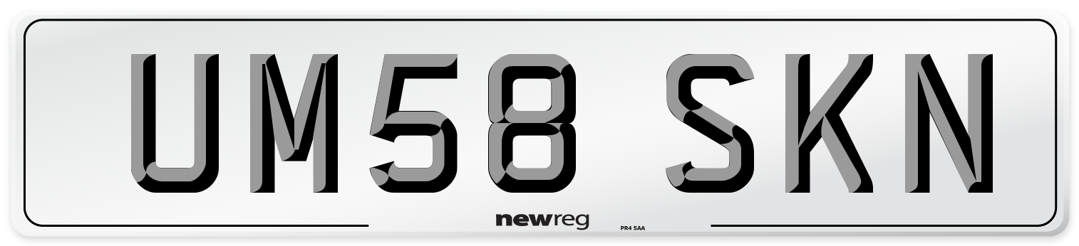 UM58 SKN Number Plate from New Reg
